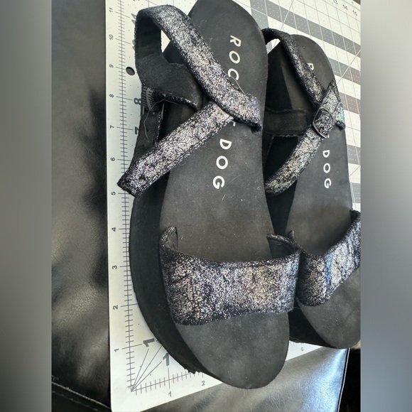 Rocket Dog raver metallic silver platform sandals sz 7 - Picture 2 of 11